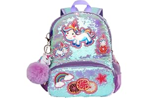 LSSAGOON Unicorn Sequins Backpack for Girls,Toddler Kids Schoolbag,Bookbag for Kindergarten Elementary,Gift for Birthday Xmas.