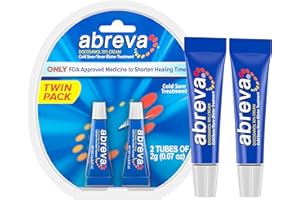 Abreva 10 Percent Docosanol Cold Sore Treatment, Treats Your Fever Blister in 2.5 Days - 0.07 oz Tube x 2