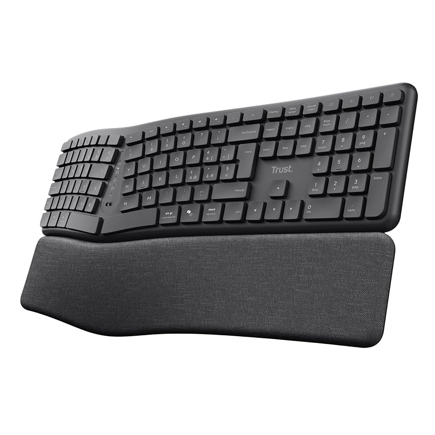Trust Arvia Tastiera Ergonomica Wireless Silenziosa Italiano QWERTY