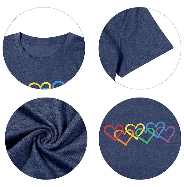 FASHGL PRIDE SHIRT WOMEN RAINBOW GRAPHIC TEE LOVE LOVE PRINT T-SHIRT LGBT EQUALITY SHIRTS SHORT SLEEVE TOPS