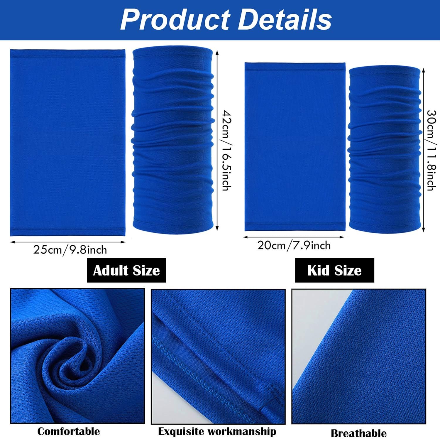 6 Pieces Summer Face Cover UV Protection Neck Gaiter Scarf Sunscreen Breathable Bandana (Adult Size): Clothing
