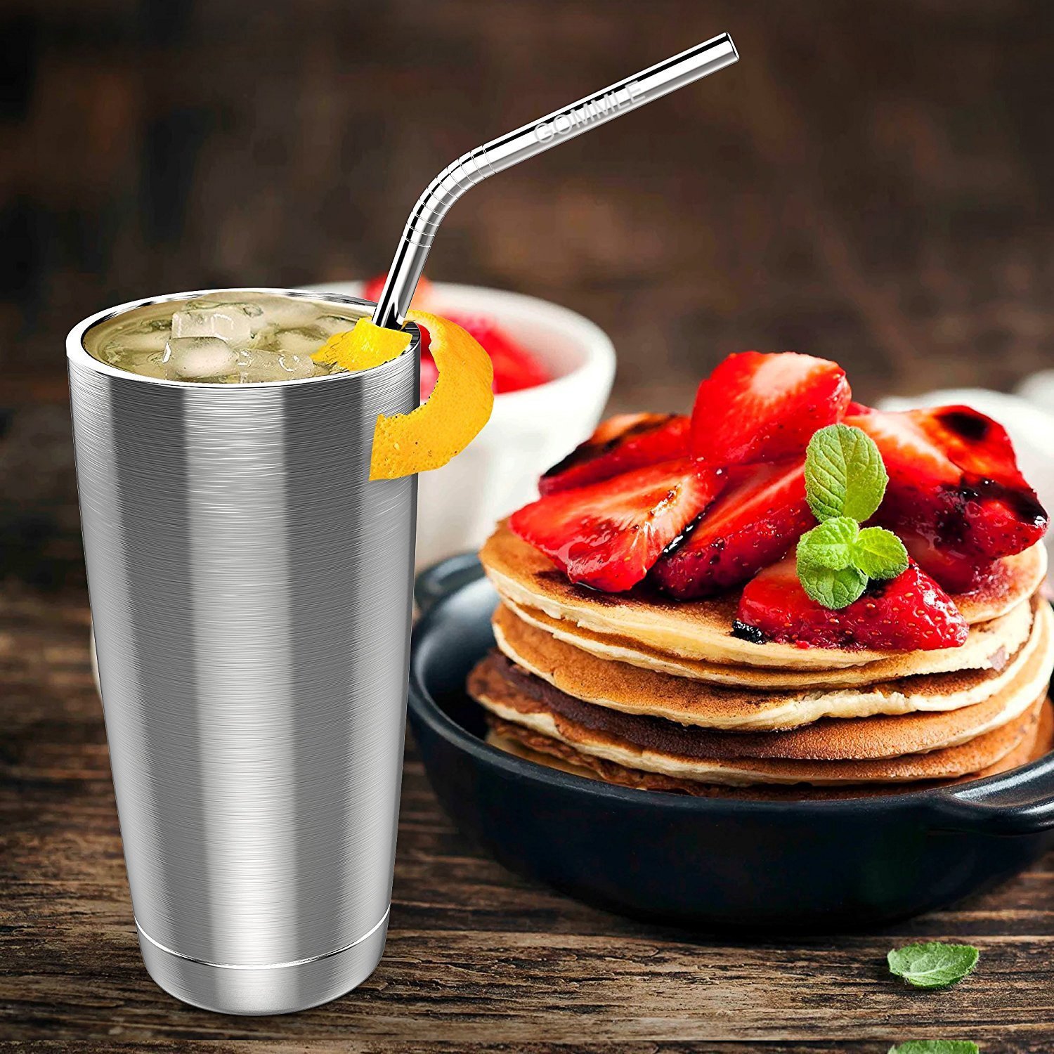 Stainless Steel Straws FDA Approval, GOMMLE Reusable Metal Drinking Straws, 10.5\