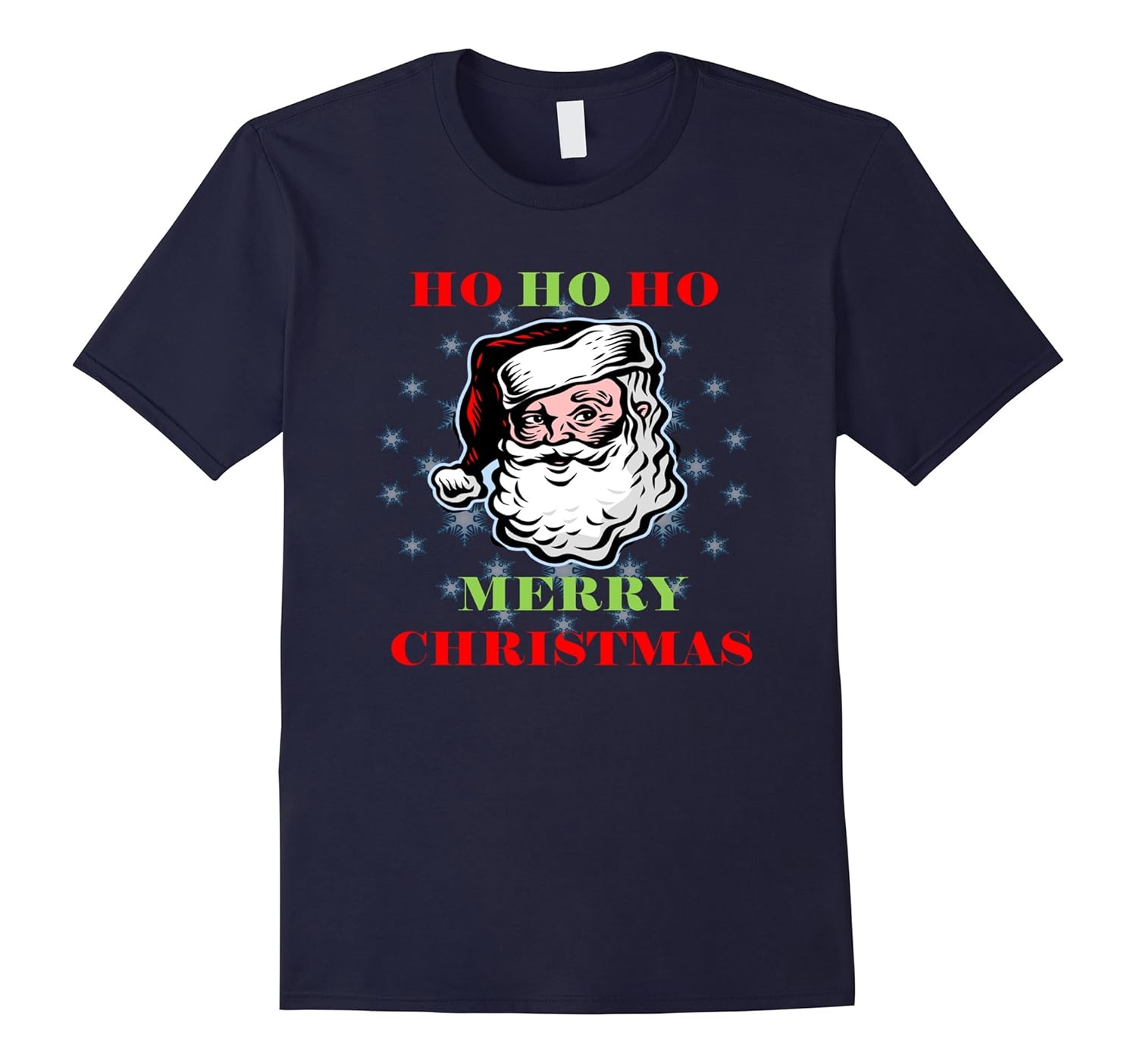 MERRY CHRISTMAS T SHIRT-HO HO HO-CLASSIC SANTA TEE SHIRT-Rose