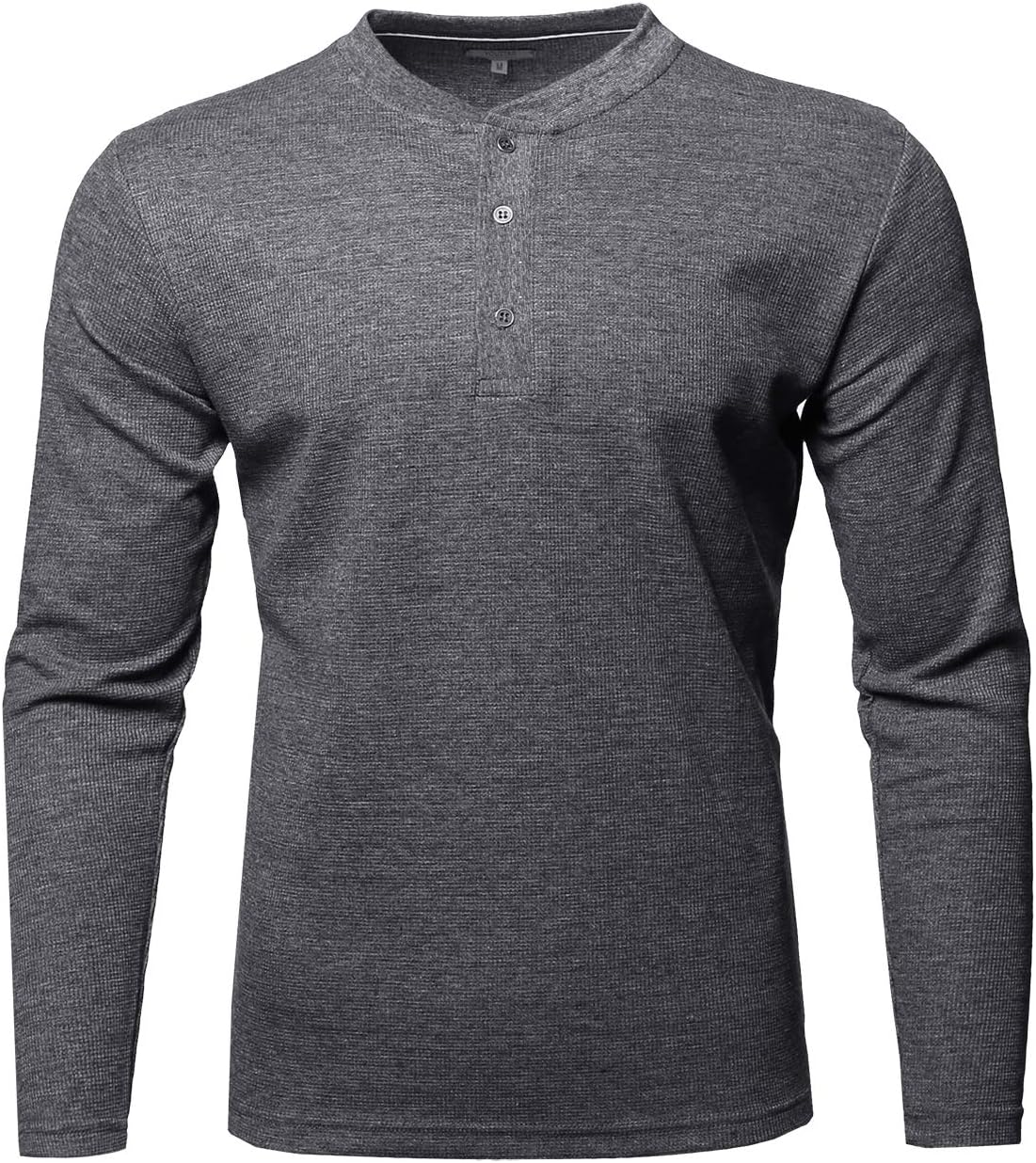 Men's Premium Quality Thermal Henley Crew Neck Long Sleeve T-Shirt