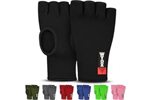 WYOX Boxing Hand Wraps Inner Gloves Men Women, Half Finger Under Mitts with Elasticated Bandages for Fist Protection, Ideal for Muay Thai, Kickboxing, MMA, and Martial Arts, Perfect for Training