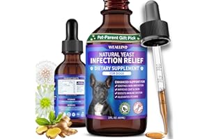 WEALLIN Natural Yeast Infection Treatment for Dogs | Probiotic-Powered Drops with 8-Herbal Blend | Supports Skin, Ears, Allergy Relief | Dog Yeast Infection Treatment Oral Supplement | Bacon-Flavored