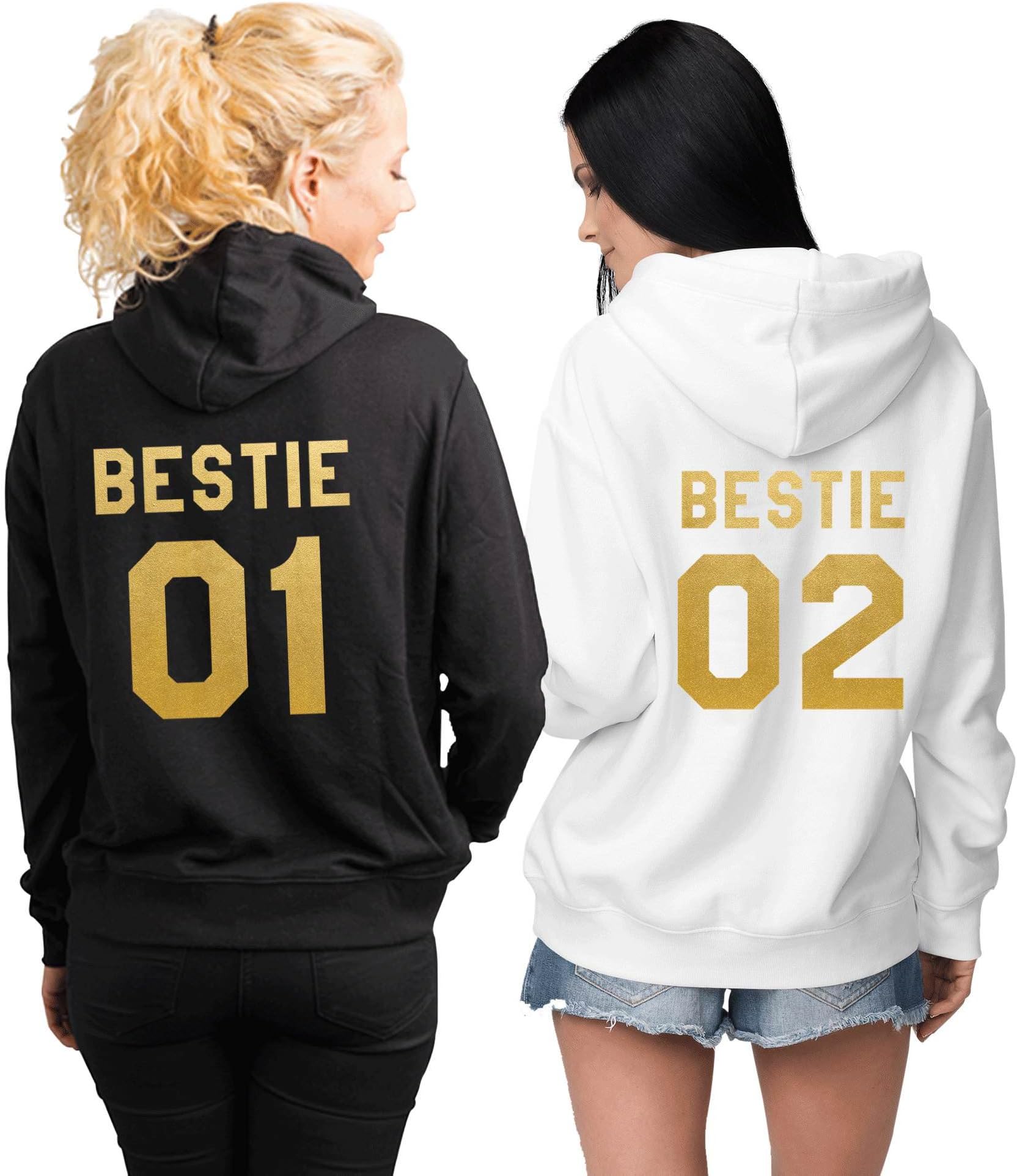 Bestie 01 Bestie 02 Best Friends Matching Hoodies Set