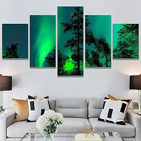 SIGNWIN 5 Panel Canvas Wall Art Astronomy &...