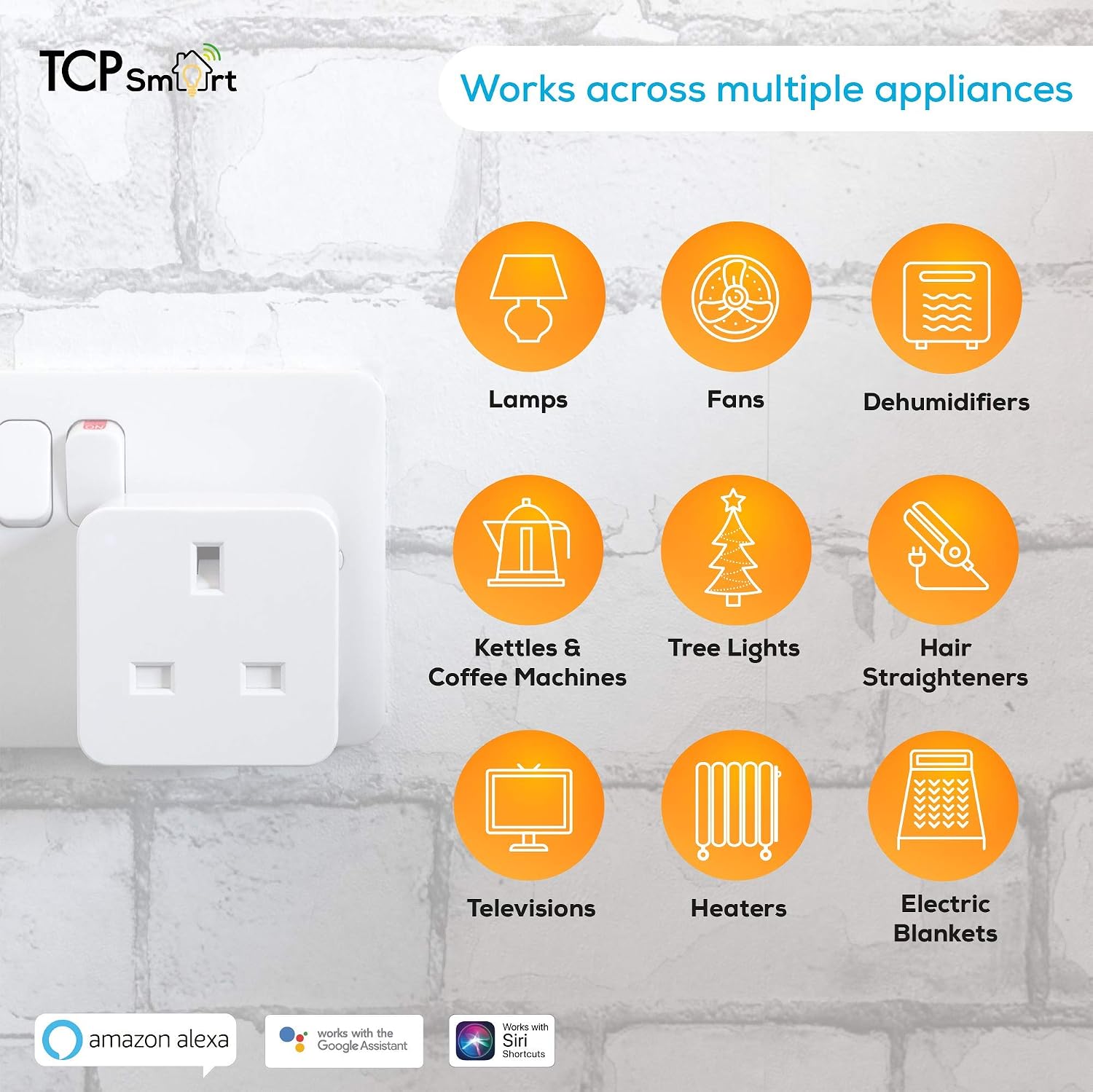 TCP Smart Plug UK WiFi Socket, Works with Alexa, Google Home, Siri Shortcuts, Voice Control, App Enabled - Image 4