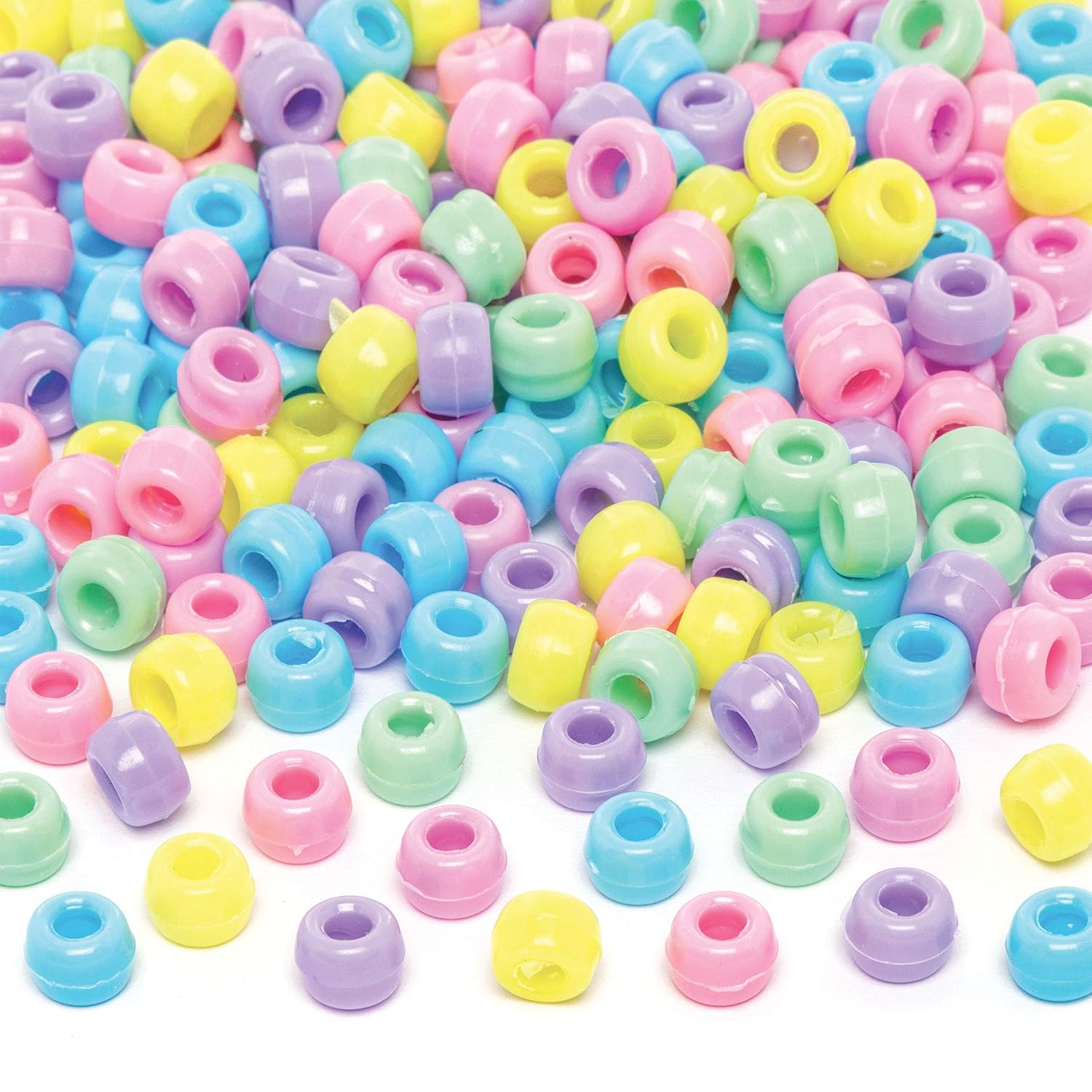 Baker Ross AW114 Pastel Beads Value Pack (Pack of 600) Perfect For Kids