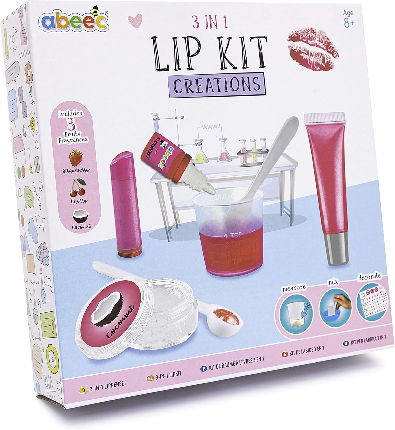 3 In 1 Lip Kit Creations Make Your Own Lip Balm, Lip Gloss and Lip