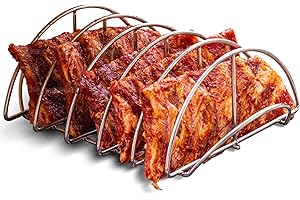 GRIADDICT BBQ Rib Racks for Smoking, Classic Joe, BGE Grill Expander Rack Accessories - Optimizes Grilling Space, Standing Roast Rack Allows for more Even Cooking, Works with 18" or Larger Size Grill, Stainless