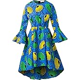 SHENBOLEN Women African Print Dresses Autumn and Winter Long Sleeves Ankara Dress