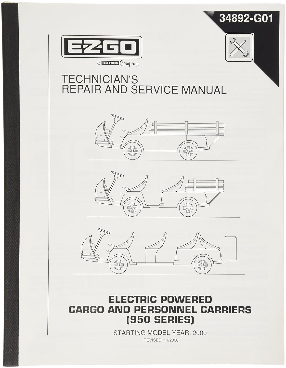 EZGO 34892G01 1999-2004 Technician's Repair and Service Manual 950