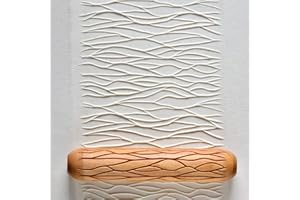 MKM Pottery Tools Wood Big Hand Rollers for Clay (BHR-88 Sedimentary Layers 2)