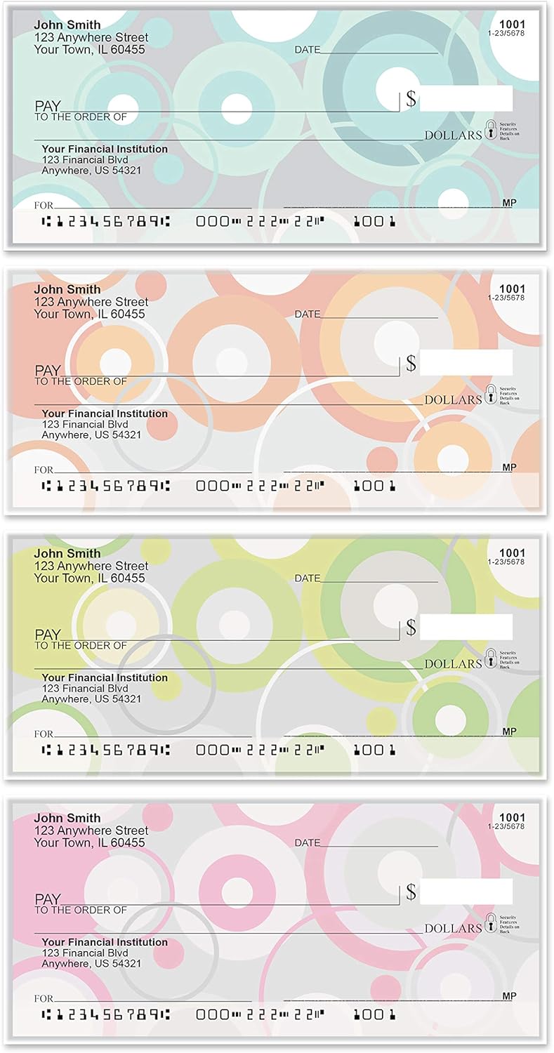 Stylish Patterns Top Tear Value Priced Personal Checks (1 Box of Duplicates, Qty. 100) : Office Products