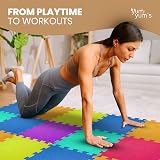 Yum Yum's 9 Pack Multi Colour Baby Play Mat 29x29cm EVA Foam Interlocking view 5
