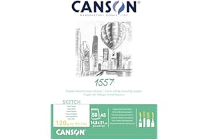 Canson 1557 - A4 pad Including 50 Sheets of 120gsm White Cartridge Drawing Paper