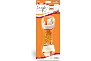 GOOD 'N' FUN Good'n'Fun Good ’N’ Fun Triple Flavor Chews, Rawhide Treats For Dogs, 6-Inch Bone