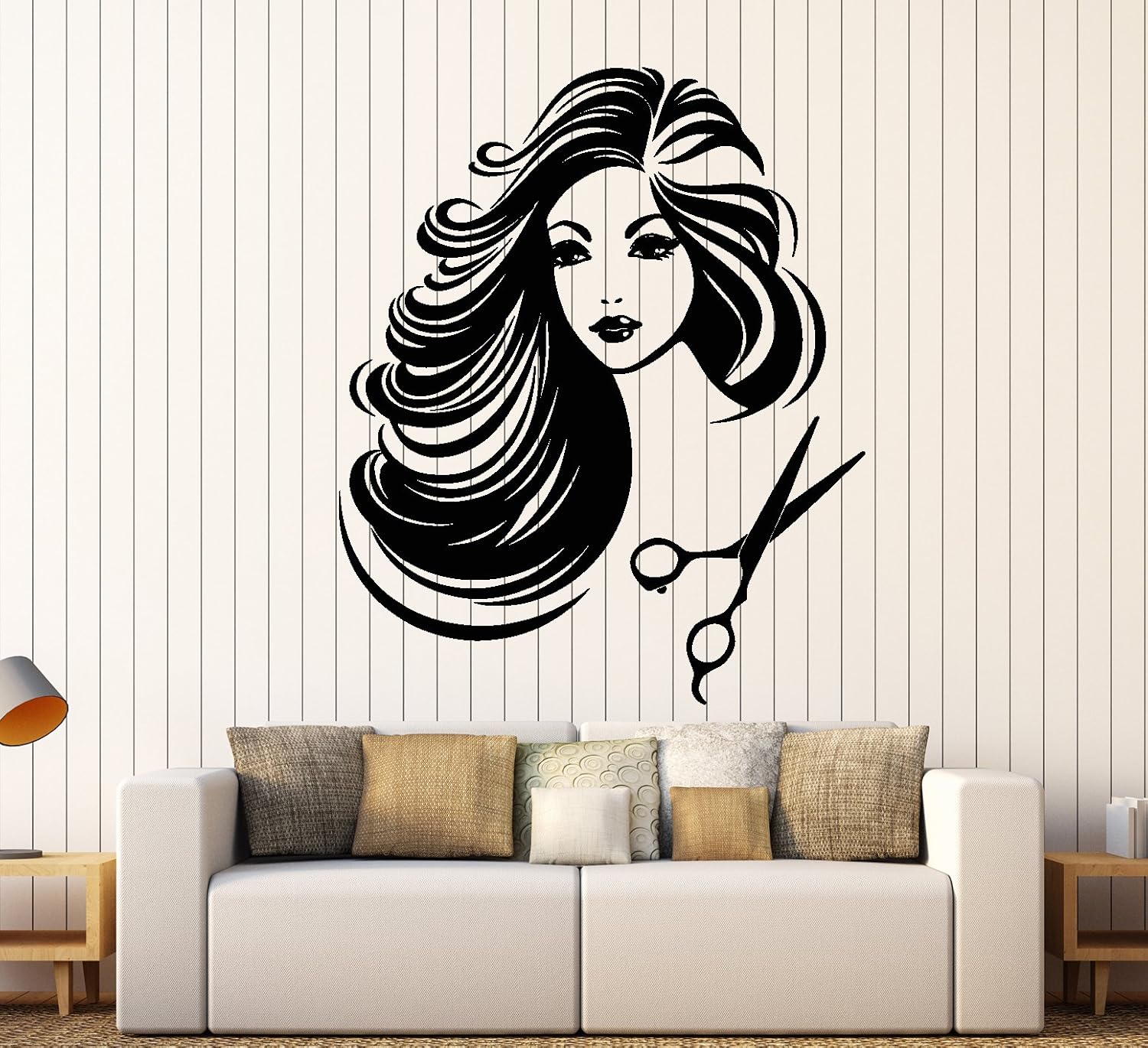 Wall Sticker Vinyl Decal Hot Sexy Girl Hair Stylist Beauty Salon