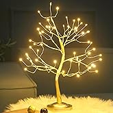 FUCHSUN 108 LED Tabletop Tree Light, Lighted Bonsai Fairy Twinkle Tree Lamp with 8 Lighting Modes & Timer, Home Bedroom Living Room Christmas Decoration, Battery/USB Powered (Golden Branches)