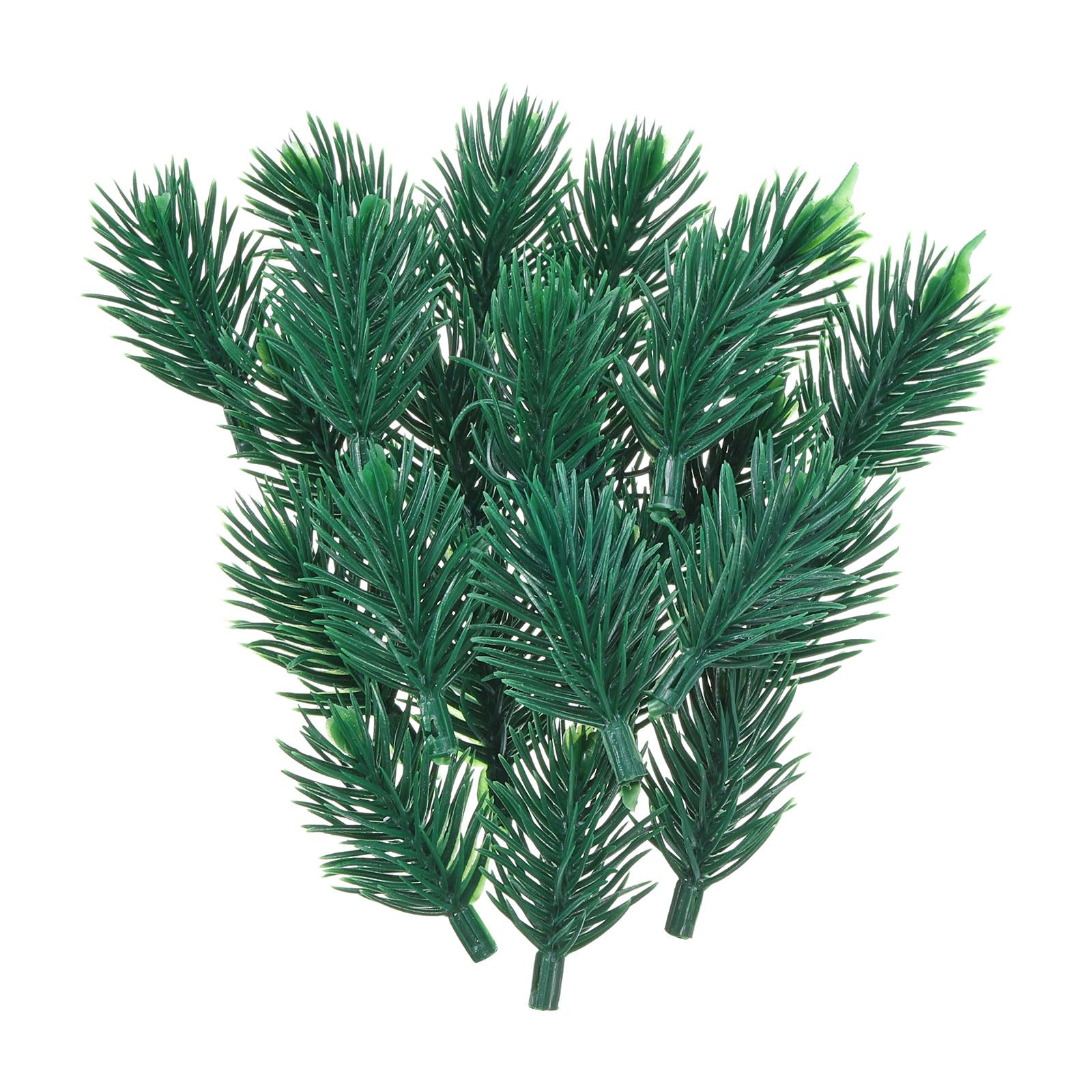 PATIKIL 1.6" Artificial Green Pine Needles, 100 Pack Branches Small Twigs Stems Picks for Christmas Wreath Arrangement DIY Craft Wedding Party Home, Style 2