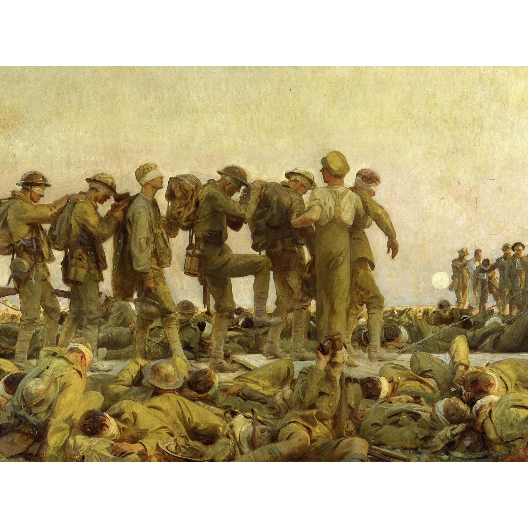 Singer Sargent Gassed Soldiers WWI War Painting Premium Wall Art Canvas Print 18X24 Inch