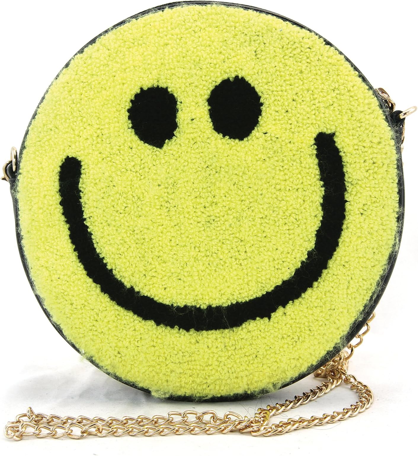 Happy Face Emoji Crossbody Bag in Yarn and Vinyl Material