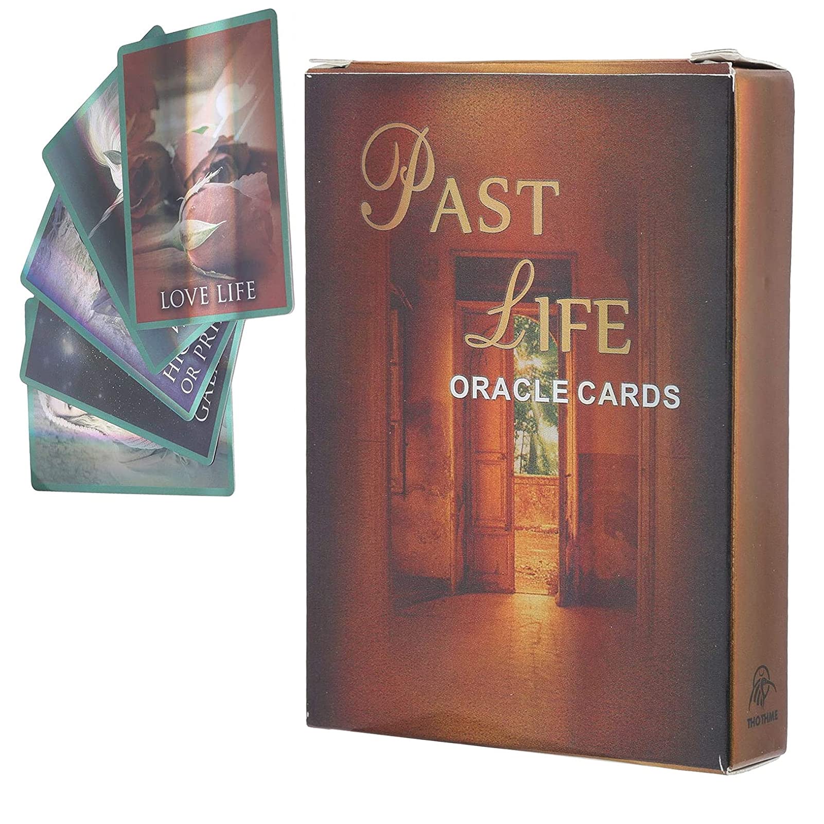 Yitengteng 44 PcsTarot Cards,Hologram Paper Divination Card, English Version Fortune Telling Game Cards Fate Divination Card Board Game Toy for Fortune Tellers Psychics Prediction