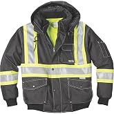 Gravel Gear Men's Class 1 High Visibility 3-in-1 Bomber Jacket with Reflective Material - Lime, 2XL