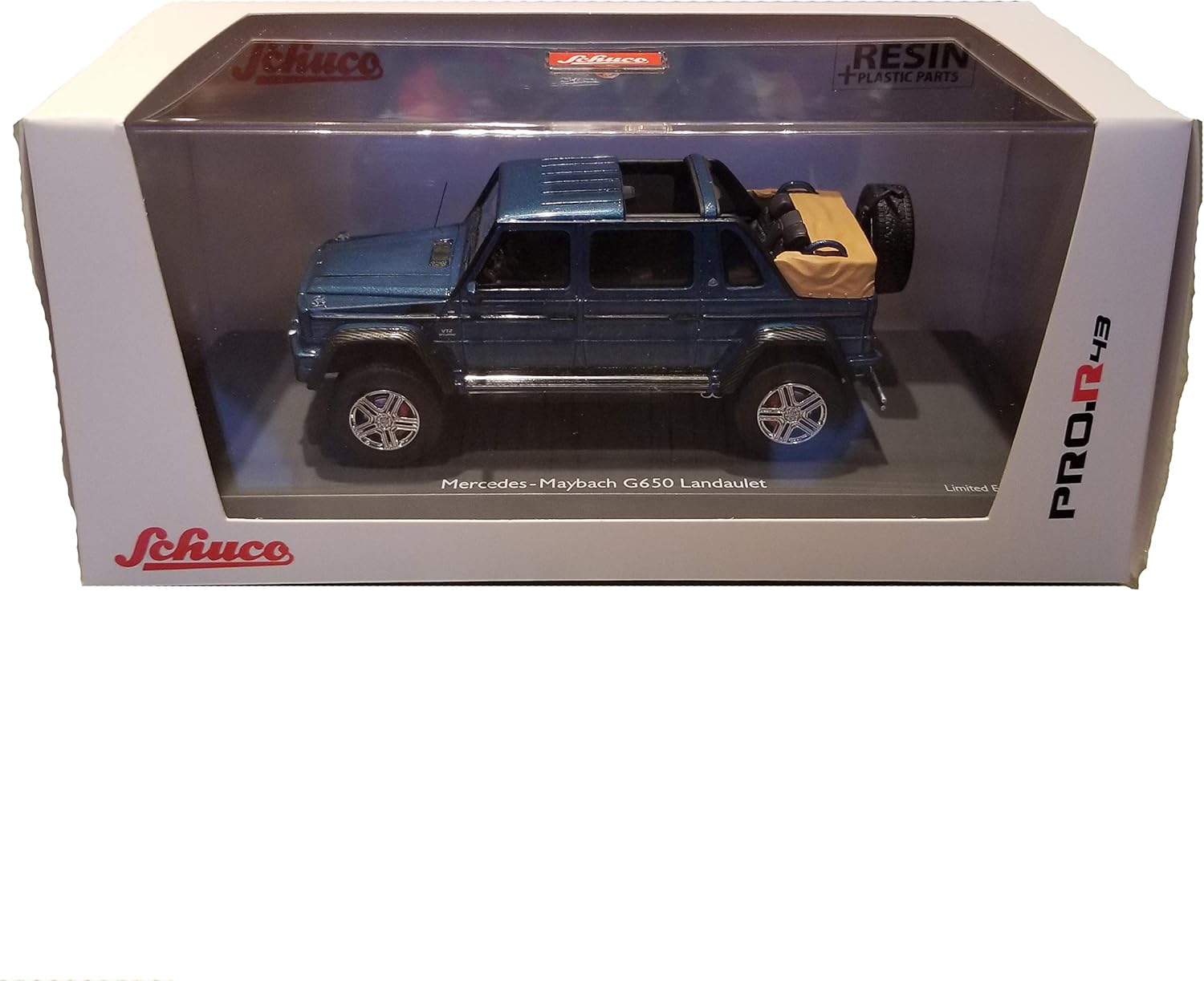 Schuco 450900400 450900400-Mercedes-Maybach G650, 1:43, Model Car, Model Vehicle, Blue/Metallic