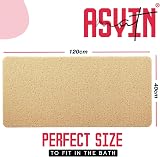 Asvin Extra Long Non Slip Shower Mat 40x120cm Beige Loofah Rubber view 3