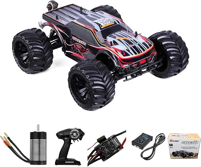JLBRACINGRC Super Fast 1/10 Scale Cheetah Rc Car, 80 Km/H 4Wd 2.4Ghz Rc Truck 4X4 Off Road Rtr