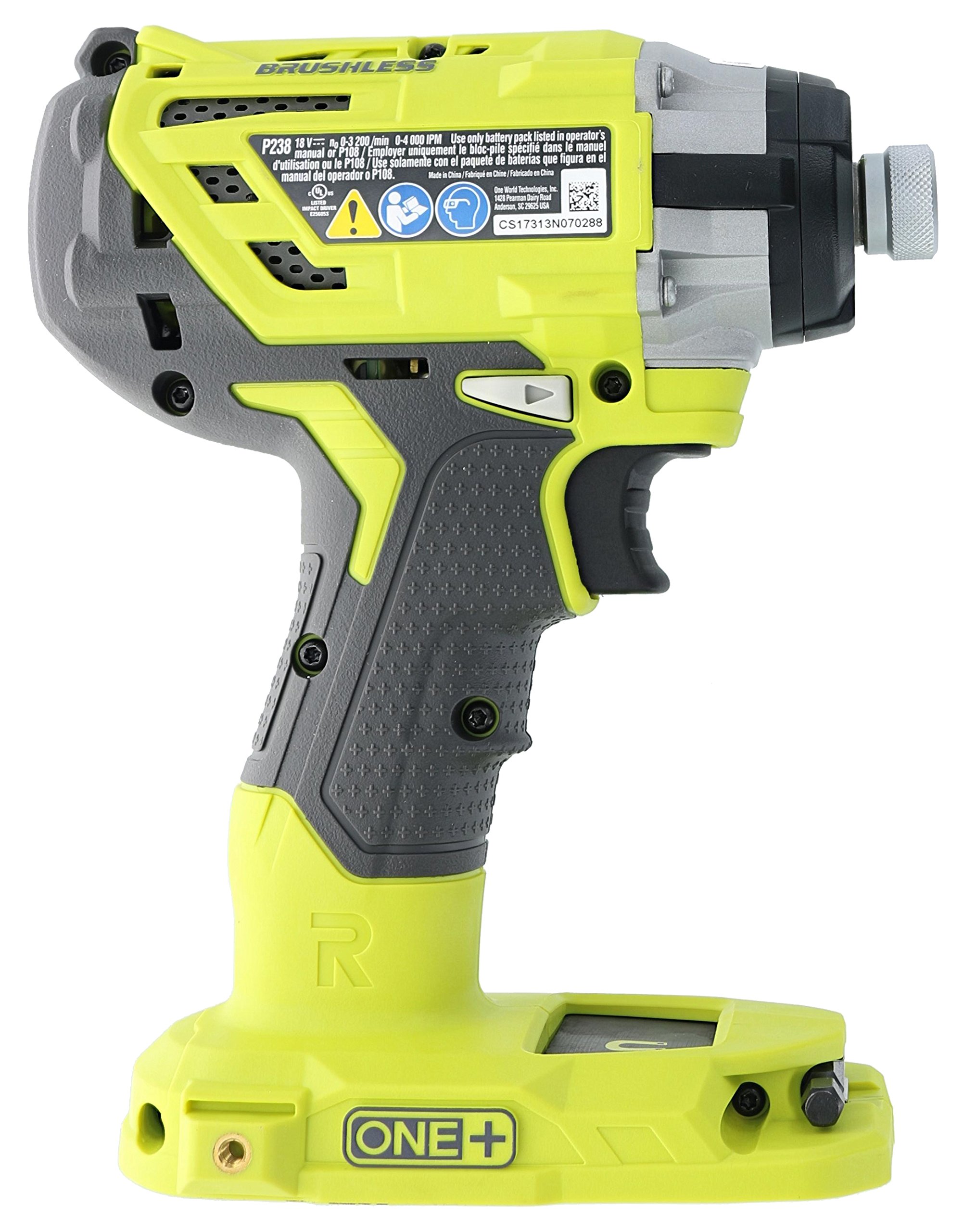 Ryobi P238 18V One+ Brushless 1/4 2,000 Inch Pound, 3,100 RPM Cordless