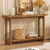 Tarnorci Farmhouse Console Table, 55inch Wood Vintage Console Table Narrow Sofa Tables Hallway Tables for Entryway, Living Room, Foyer