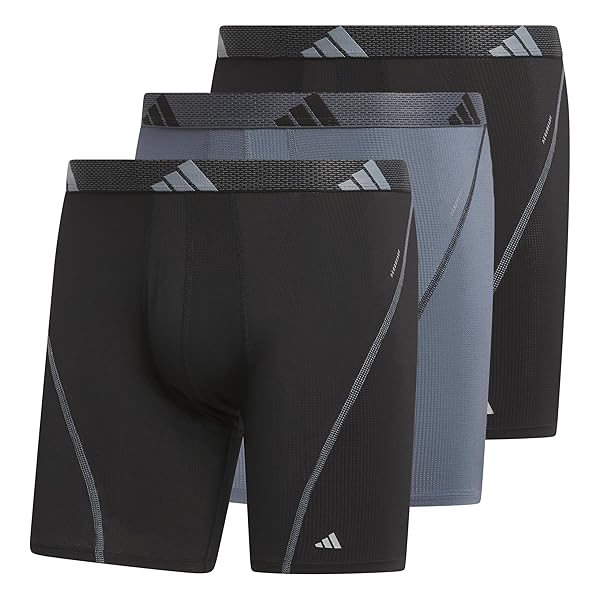 ADIDAS MEN’S PERFORMANCE MESH BOXER BRIEFS (3-PACK) MOISTURE-WICKING WORKOUT UNDERWEAR