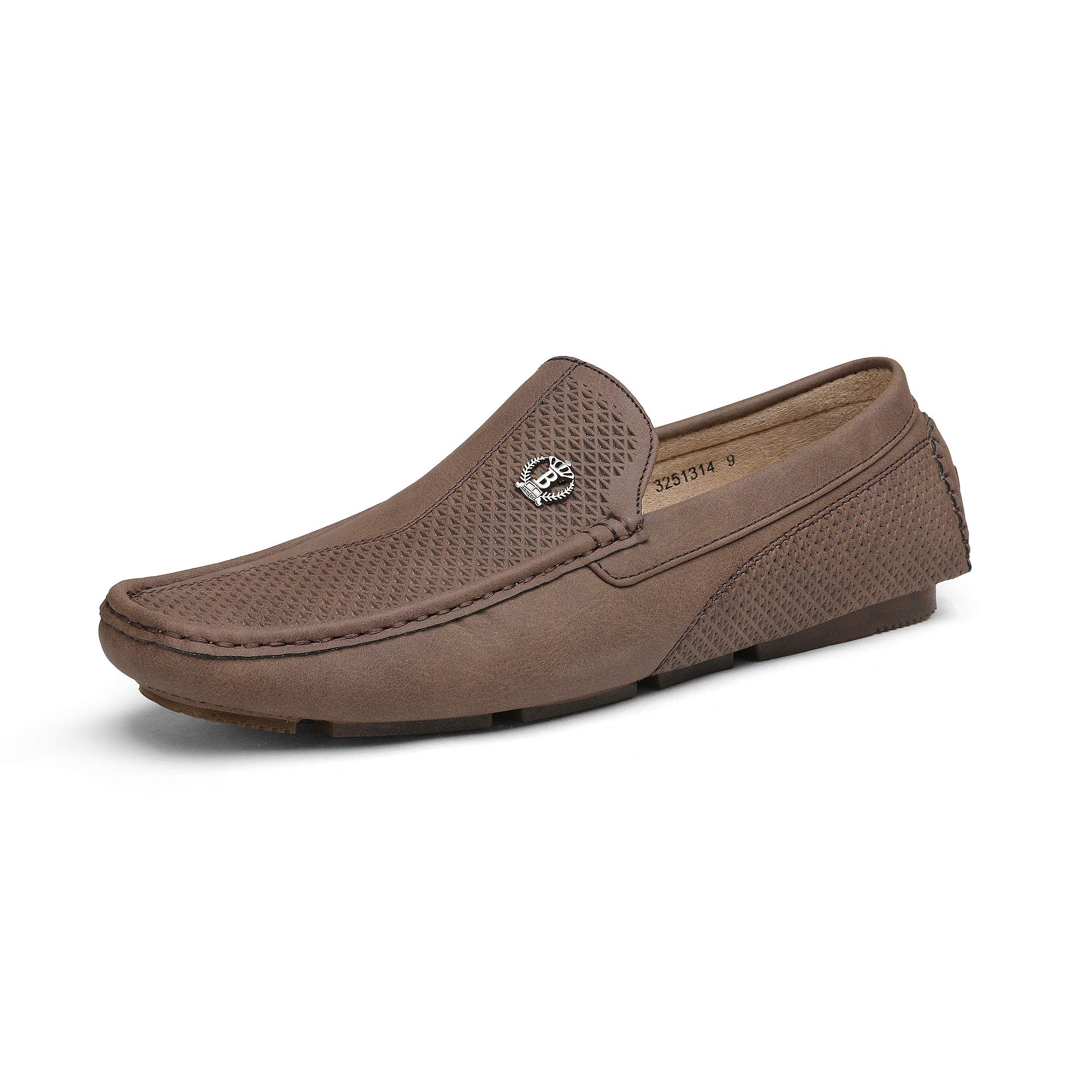 Bruno Marc Herren Klassische Mokassins Flache Slipper Slip on Penny Loafer Weich Comfort Schuhe Bootsschuhe,Size 41.5,Braun,3251314