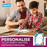 SOL 28 Blue Party Invitations with Envelopes Kids Write On RSVP For All view 4