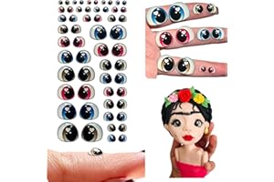 OJITOS ADHESIVOS 3D Googly Eyes 3D Resin – Multicolor Self-Adhesive Set 206-M (56 pcs, 28 Pairs, 5–22 mm) – for Polymer Clay, Dolls, Slime, Amigurumi, Cold Porcelain & Felt Crafts