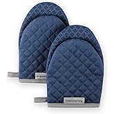 KitchenAid Asteroid Mini Oven Mitt, 5.5"x8", Blue Willow 2 Count