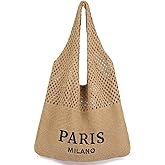 hatisan Crochet Bags for Women - Summer Beach Tote, Aesthetic Hippie Knit Bag
