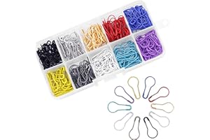 hesmartly 300 Pieces Safety Bulb Pins, Crochet Stitch Markers, Safety Metal Pins for Knitting Stitch Markers Sewing Making with Storage Box (10 Colors)