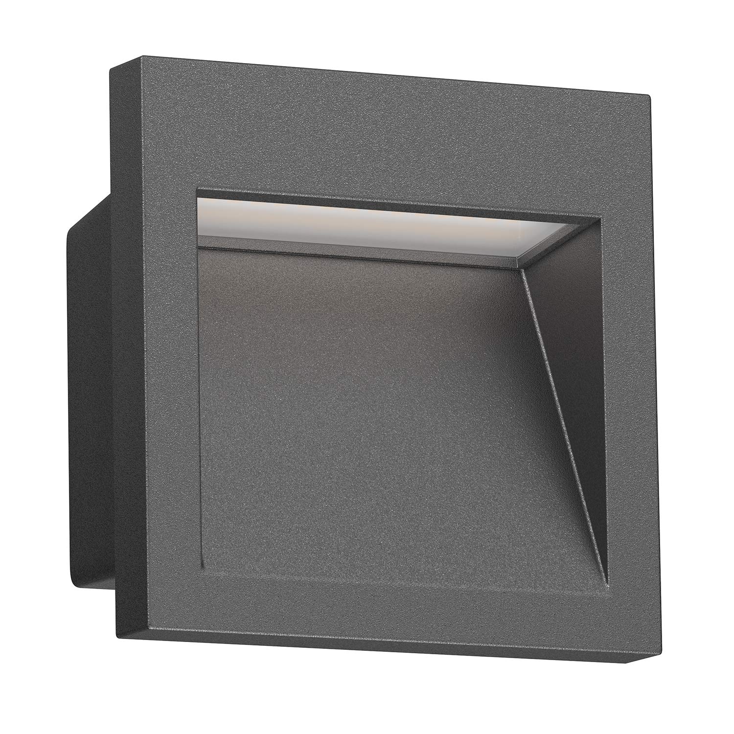 ledscom.de LED recessed wall Light NOLA, Downlight for Outdoors, IP54, Anthracite matt, 90 x 90mm, Cool White