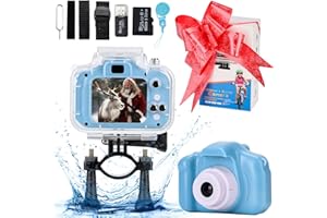 Generic TBFWiCO Kids Camera Waterproof Sports Camera Underwater Sports HD Kids Digital Camera Christmas Birthday Gifts for Boys Girls Age 3-12 2 inch Screen with 32GB SD Card Included, Compact, Blue