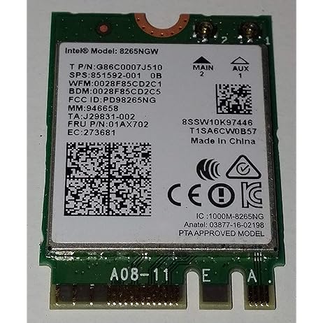 Intel Dual Band Wireless-Ac 8265 w/Bluetooth 8265.NGWMG