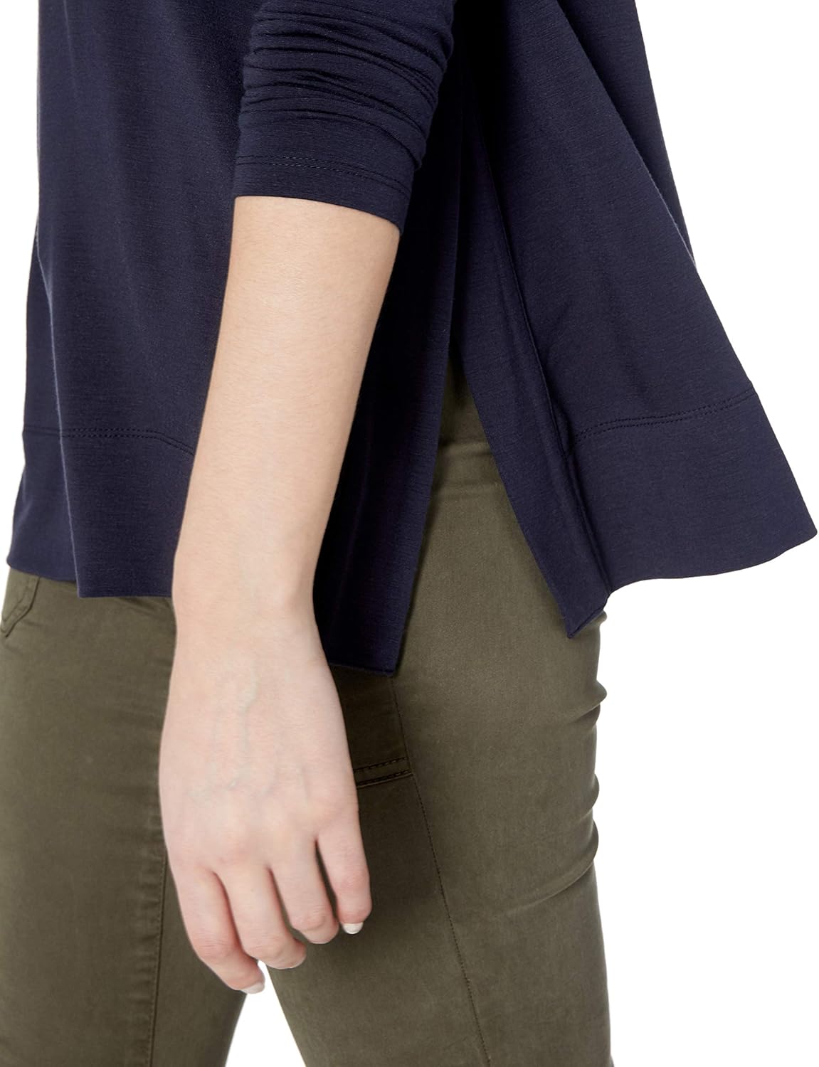  Brand - Daily Ritual Women's Soft Rayon Jersey Long-Sleeve Split-Hem Tunic: Clothing