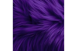FabricLA Shaggy Faux Fur Square - 20" X 20" Inches Pre-Cut - Use Fake Fur Fabric for DIY, Craft Fur Decoration, Fashion Accessory, Gnome, Hobby - Purple Fur Fabric