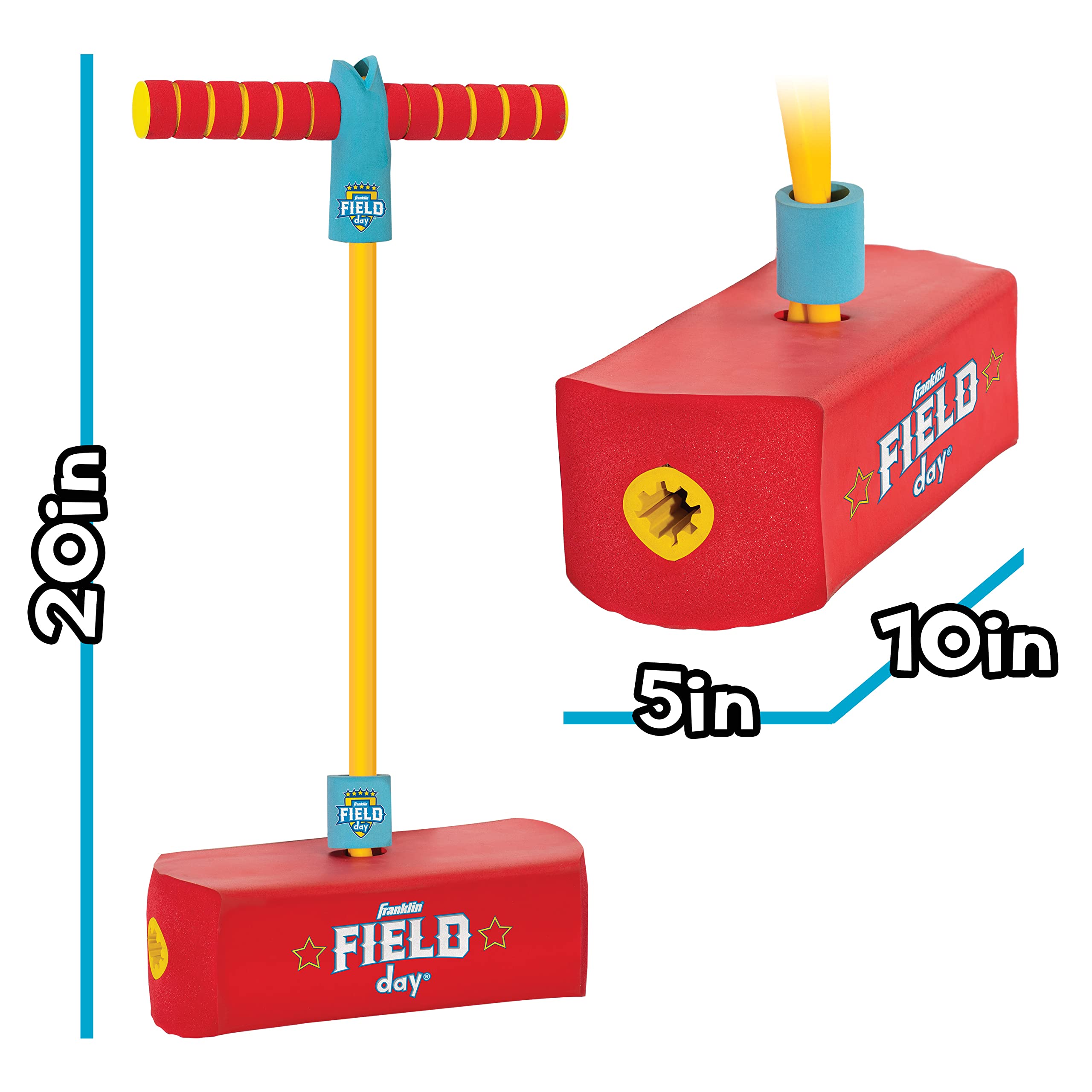 Franklin Sports Field Day Kids Toy Pogo Stick - Kids Foam Pogo Jumper + Hopper Toy for Ages 3+ - Perfect for Indoor + Outdoor Toy Pogo Stick - Boys + Girls Foam Pogo Jumper Ages 3+