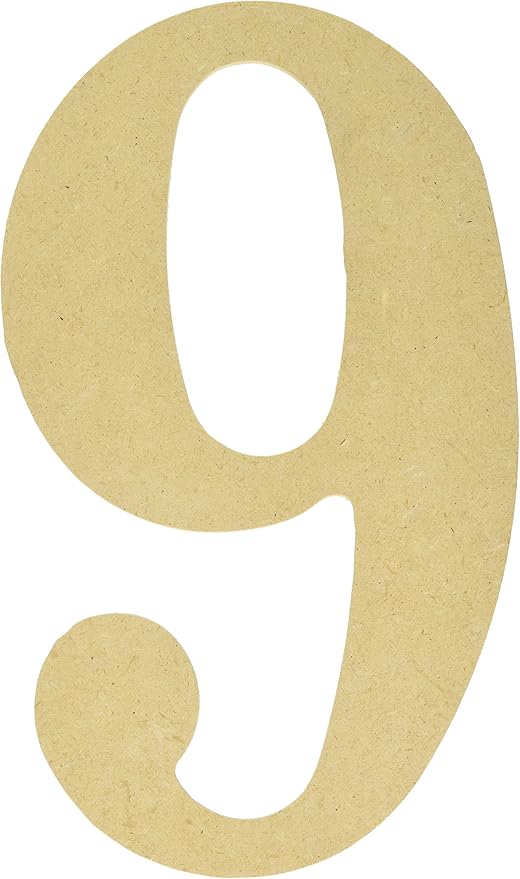 Amazon Mdf クラシック フォント木製文字と数字 9 5 番号 9 インテリア オンライン通販