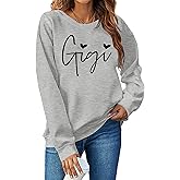 ALLTB Gigi Sweatshirt Women Gigi Heart Graphic Sweater Gifts for Grandma Nana Pullover Top Casual Long Sleeve Tee Tops